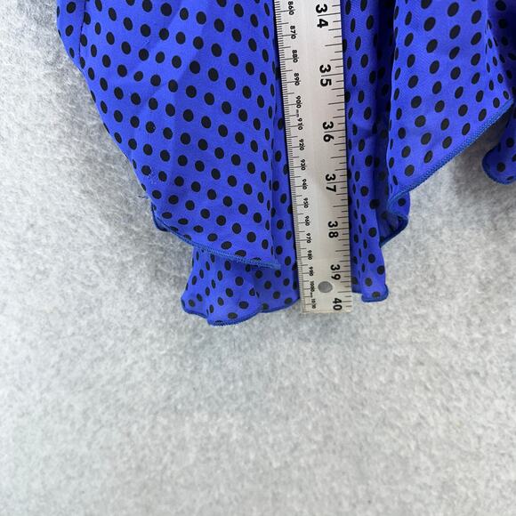Corey Lynn Calter Anthropologie Dress Womens Size 4 Blue Polka Dot Cold Shoulder - Picture 7 of 8